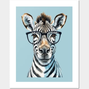 Funny Zebra Wearing glasses Posters and Art